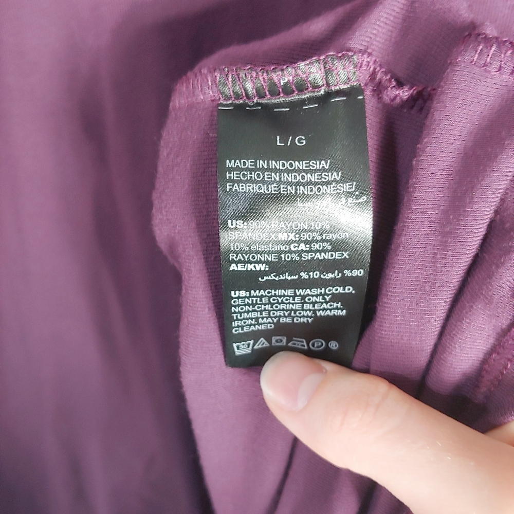 L White House Black Market Tiered Sleeve Plum Knit Dress - Picture 5 of 6